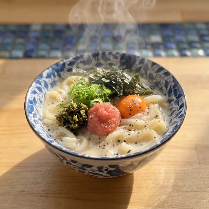 明太豆乳クリーム（ジオラマ風に描いた丼）